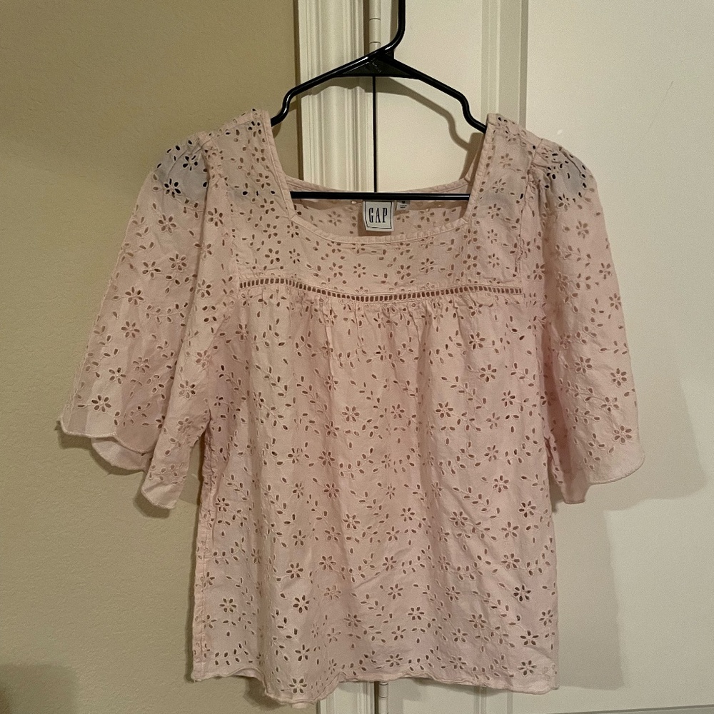 Gap Squareneck Eyelet Blouse